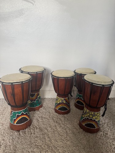 African style wooden djembe - 5,