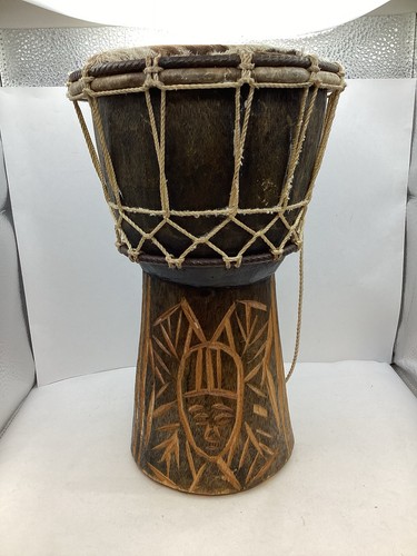 African carved wooden bongo - african,