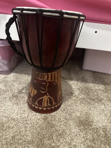 Wooden djembe drum - -, hand