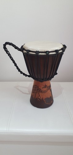 Terre dejembe drum with carved - drum,