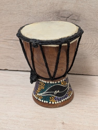 Mini djembe drum hand painted - drum,