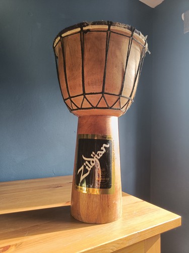 Wooden djembe hand drum - wooden,