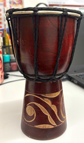 Wooden rope tuned djembe hand - wooden, rope-tuned